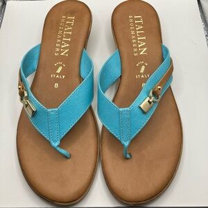 Italian Shoemakers Blue and Tan Sandals